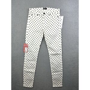 Hudson Jeans Nico Mid Rise Super Skinny Size 27 White Black Polka Dot 28x29 NWT